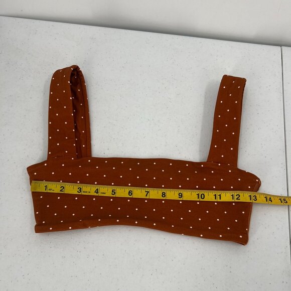WeWoreWhat S Polka Dot Rust Square Neck Bralette Top - Picture 7 of 8